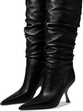 Women’s Wide Calf Knee-High Boots | Slouchy Pointed Toe Kitten Heel